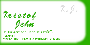 kristof jehn business card